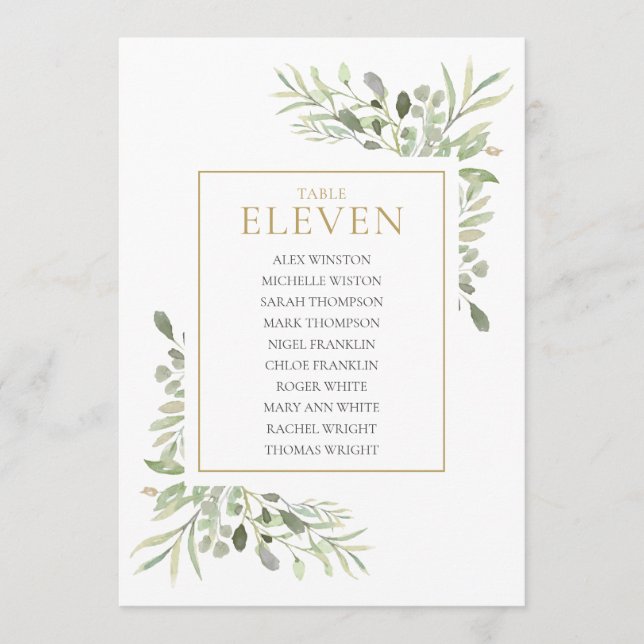 Elegant Grey Bordsnummer 11 Sittdiagram (Framsida)