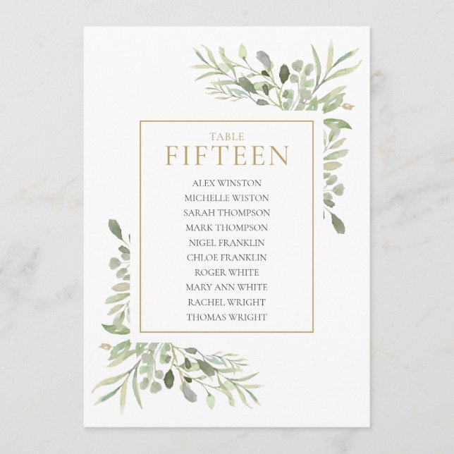 Elegant Grey Bordsnummer 15 Sittdiagram (Framsida)