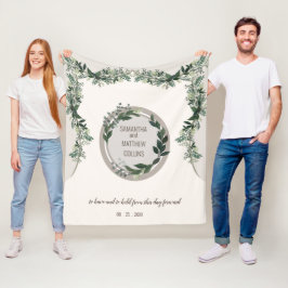 Elegant Grey Bröllop Firande Memory Thrid Fleecefilt