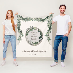 Elegant Grey Bröllop Firande Memory Thrid Fleecefilt