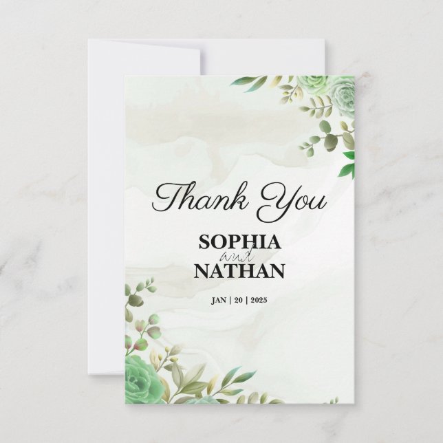 Elegant Grey Bröllop - tackkort Tack Kort (Framsida)