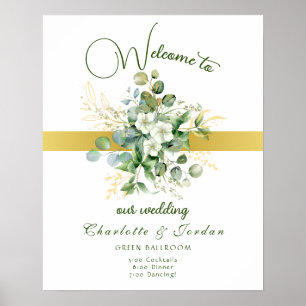 Elegant Grey Bröllop Välkommen Poster