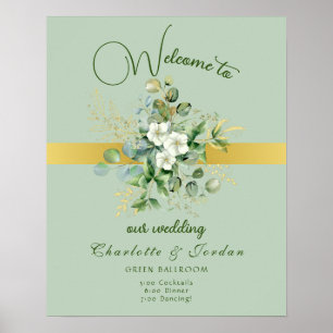Elegant Grey Bröllop Välkommen Poster