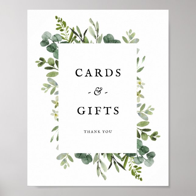 Elegant Grey Bröllopskort Gifts Poster (Framsidan)