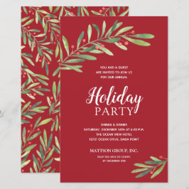 Elegant Grey Budget Red Helgdag-inbjudningar