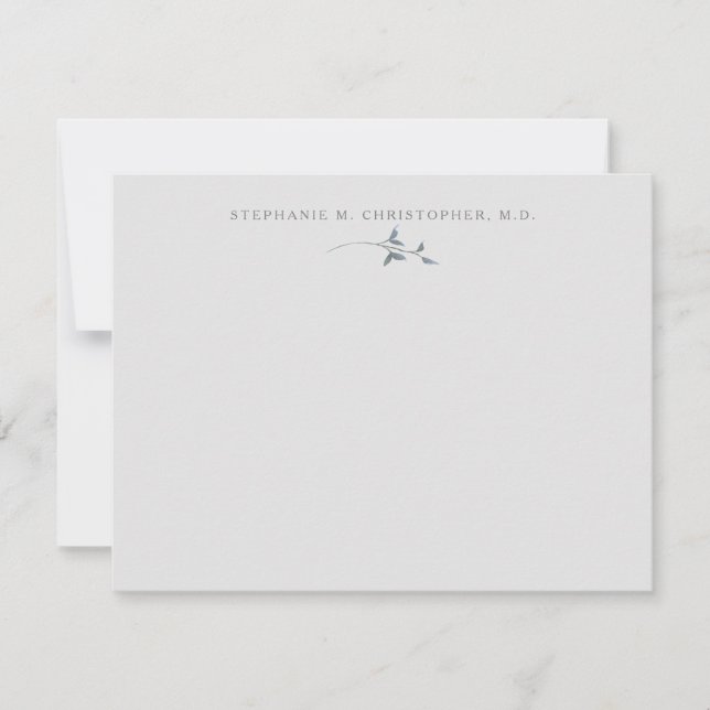 Elegant Grey Classic Personlig Stationery Anteckningskort (Framsida)