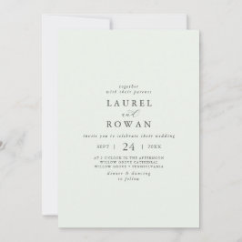 Elegant Grey Coordinate Avslappnad Bröllop Inbjudningar