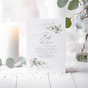 Elegant Grey Cute Baby Brunch Baby Shower Inbjudningar