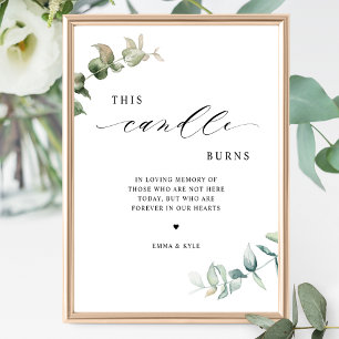 Elegant Grey Den här ljussignalen brinner Bröllop Poster