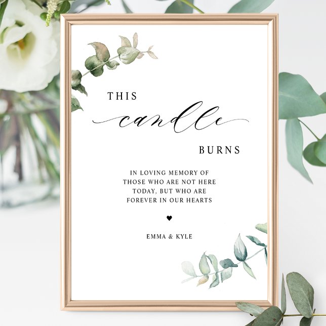 Elegant Grey Den här ljussignalen brinner Bröllop Poster (Skapare uppladdad)