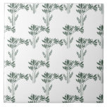 Elegant Grey-Green Botanical Pattern  Kakelplatta<br><div class="desc">The stylized foliage design in a subtle grey-green hue against a crisp white background offers a clean, elegant, and contemporary aesthetic. Ideal for kitchen backsplashes, bathroom walls, subtle accent pieces, or distinctive coasters. This versatile tile imparts a touch of minimalist charm and a hint of natural serenity to any space....</div>
