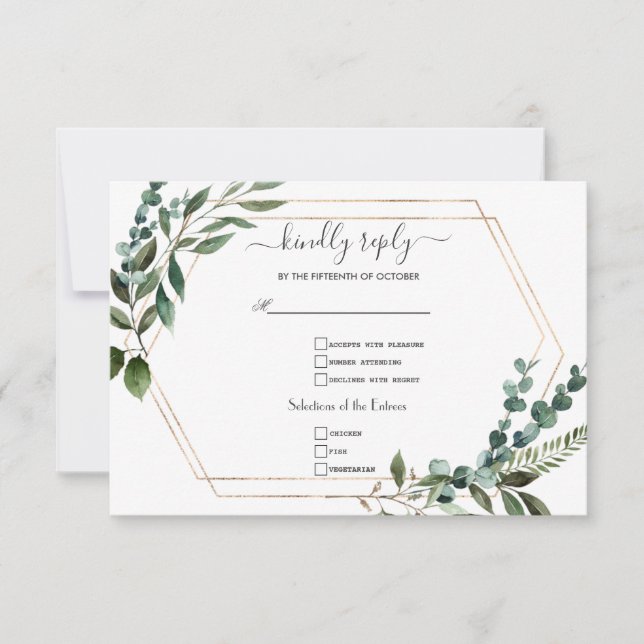 Elegant Grey Guld Calligraphy Bröllop OSA Kort (Framsida)