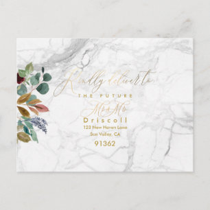 Elegant Grey Guld Calligraphy OSA w Meal Inbjudan Vykort