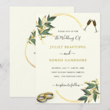 Elegant Grey Guld Luxury Wedding bjudande in