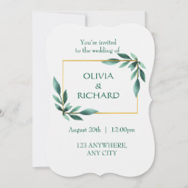 Elegant Grey Guld Ram minimalistisk inbjudan