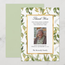 Elegant Grey Guld Sympathy Tack you Card