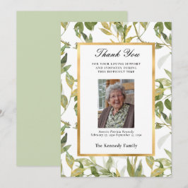 Elegant Grey Guld Sympathy Tack you Card Kort
