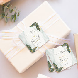 Elegant Grey Guld Watercolor Möhippa Fyrkantigt Klistermärke