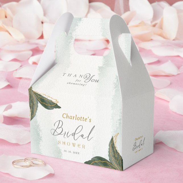 Elegant Grey Guld Watercolor Möhippa Presentaskar (Bröllop)