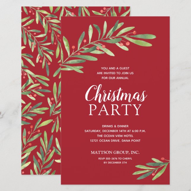 Elegant Grey-julbudgetinbjudan (Fram/baksida)