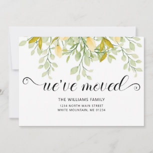 Elegant Grey Lemon Watercolor Blommigt Flytta Meddelande