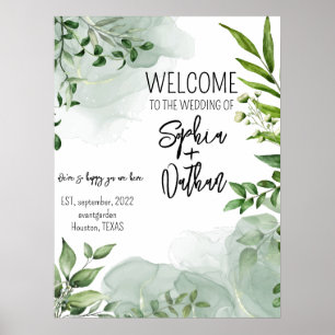 Elegant Grey löv bröllopsinbjudan Poster