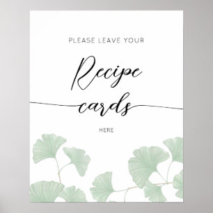 Elegant Grey Löv Lämnar ditt recept här Poster