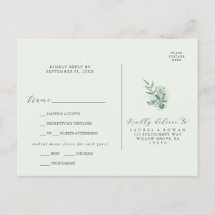 Elegant Grey Menu Choice OSA Postcard Inbjudan Vykort