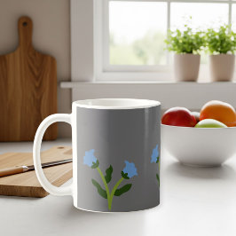 Elegant Grey Mug with Floral Design Kaffemugg
