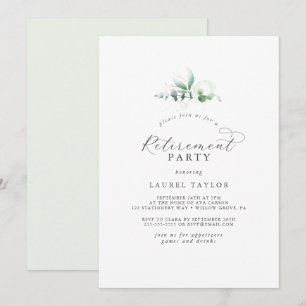 Elegant Grey Pension Party-inbjudan Inbjudningar
