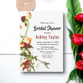 Elegant Grey Rustic Ro Blommigt Möhippa Inbjudningar