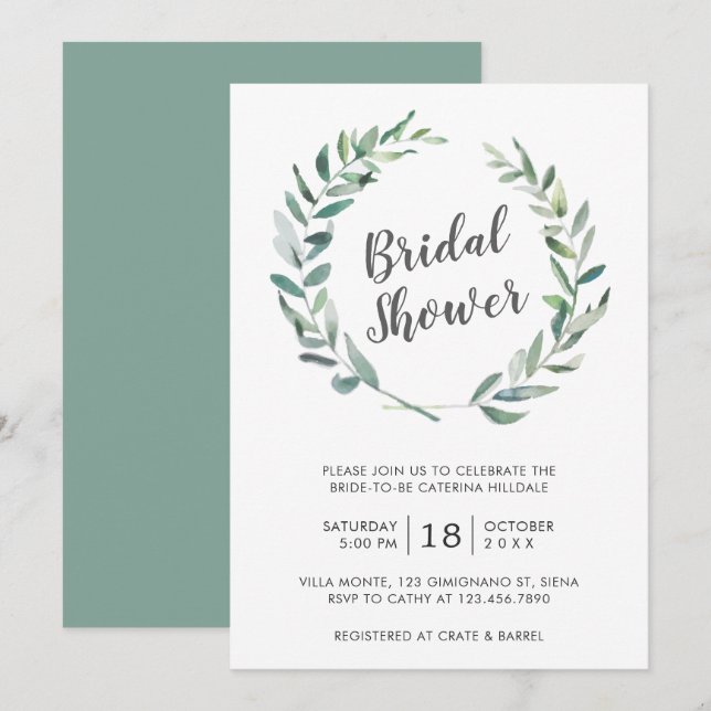 Elegant Grey Wandeine Rustic Möhippa Inbjudningar (Fram/baksida)