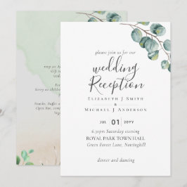 Elegant Grey Wedding RECEPTION Endast på kvällarna Inbjudningar