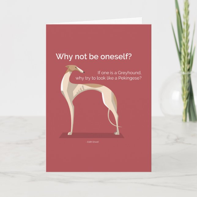 Elegant-greyhound-kort med inspirerande citattecke kort (Framsida)