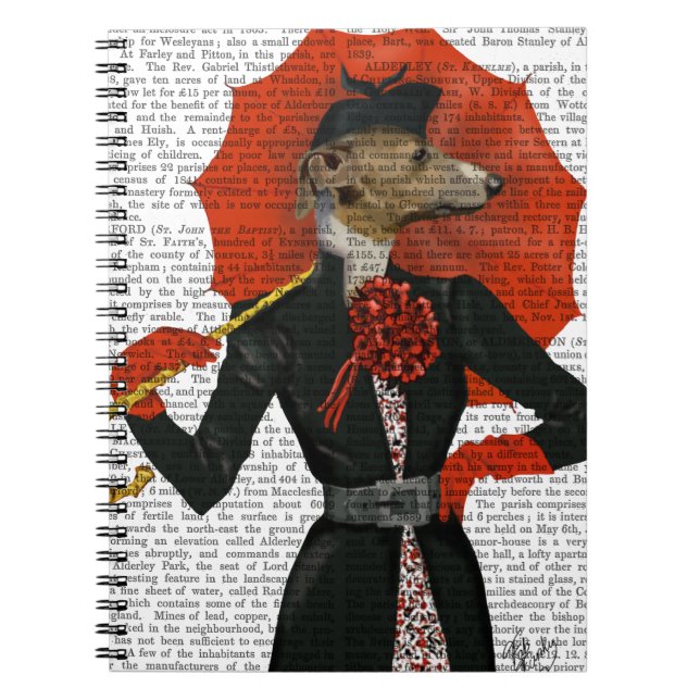Elegant Greyhound och Red Umbrella 2 Anteckningsbok (Framsidan)