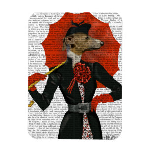 Elegant Greyhound och Red Umbrella 2 Magnet