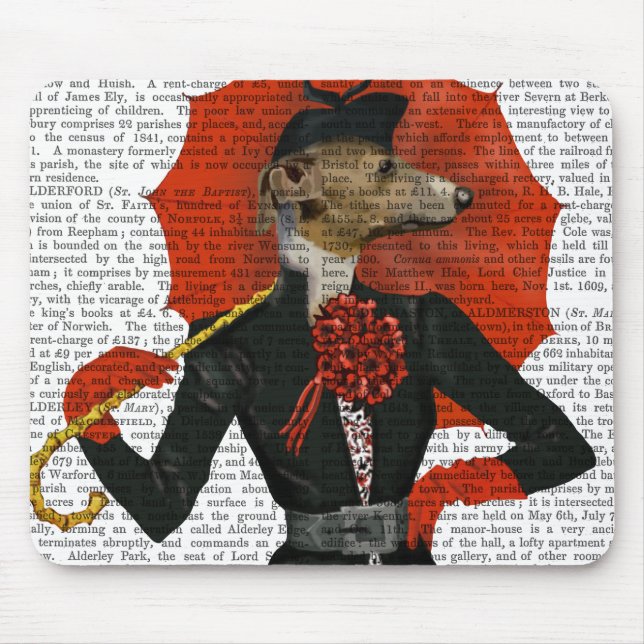 Elegant Greyhound och Red Umbrella 2 Musmatta (Framsidan)