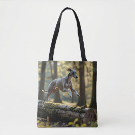 Elegant Greyhound Shoulder Tote Tygkasse