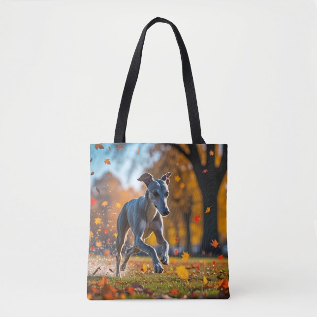 Elegant Greyhound Shoulder Tote Tygkasse (Framsida)