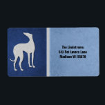 Elegant Greyhound Silhouette i Blue Anpassningsbar Fraktsedel<br><div class="desc">Snygg,  skonsam Greyhound-hund i blå och grått. Perfekt för helgdag och paket,  husdjursaffärer,  hemmakontor eller särskilda tillställningar. Ta en greyhound och gör en snabb vän.</div>