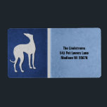Elegant Greyhound Silhouette i Blue Anpassningsbar Fraktsedel<br><div class="desc">Snygg,  skonsam Greyhound-hund i blå och grått. Perfekt för helgdag och paket,  husdjursaffärer,  hemmakontor eller särskilda tillställningar. Ta en greyhound och gör en snabb vän.</div>