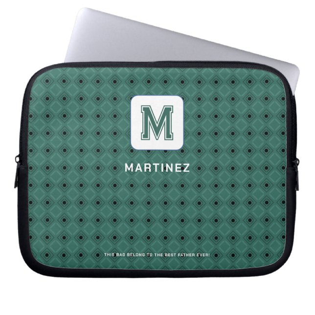 Elegant Greyish Green Laptop Sleeve (Framsidan)
