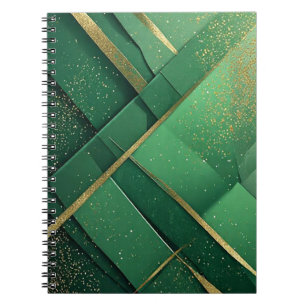 💚 Elegant grön abstrakt glitter modern design 💚 Anteckningsbok