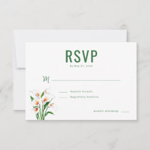Elegant Grön Blommig RSVP OSA Kort