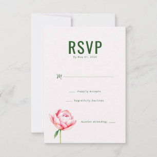 Elegant Grön Blommig RSVP OSA Kort