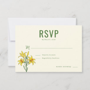Elegant Grön Blommig RSVP OSA Kort
