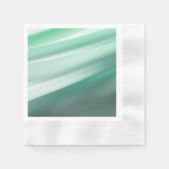 Elegant grön blommig tryckt pappersservett (Framsidan)