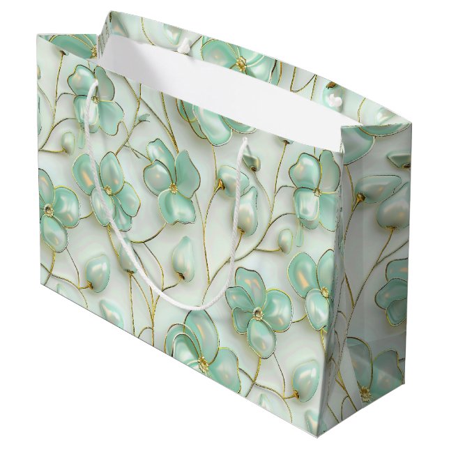Elegant grön blomster (Baksidan Vinklad)