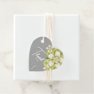Elegant grön blomster magnet gåvor etiketter