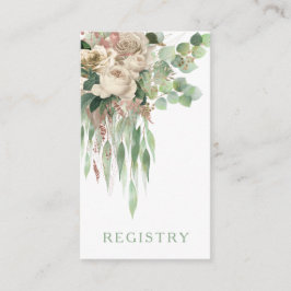 Elegant grön blomster Rosor Bröllopspresentlista Tilläggskort